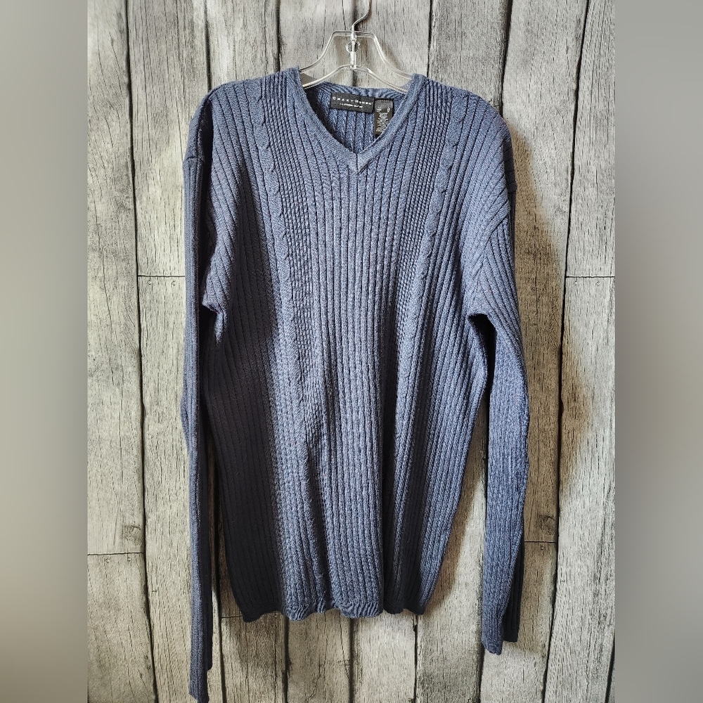 Crazy‎ Horse Blue Gray Long Sleeve Sweater